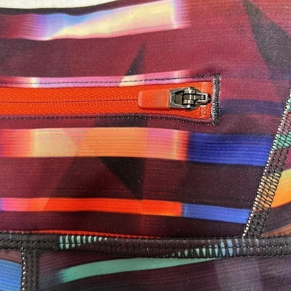 Athleta  leggings size small ,multicolor stripes with abstract geometric,gym,EC - Picture 14 of 16